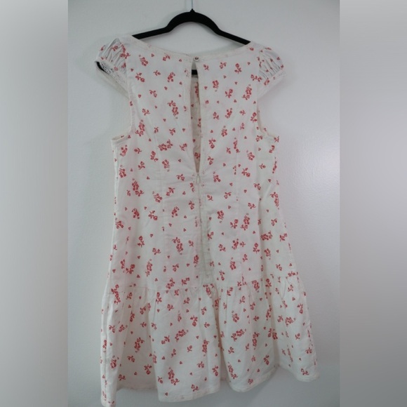 NWT Free People Beasley mini dress Ivory combo small pink flowers SZ Small - Picture 9 of 10